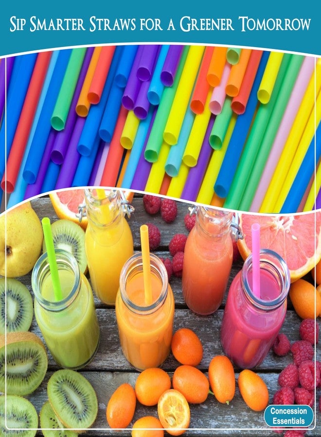 Concession Essentials Neon Jumbo 7.75 UN 500 Neon Jumbo Straws, 7.75" Unwrapped 500ct (Pack of 500), Multi Neon (CENeon7.75Unwrapped-500CT) - Image 5